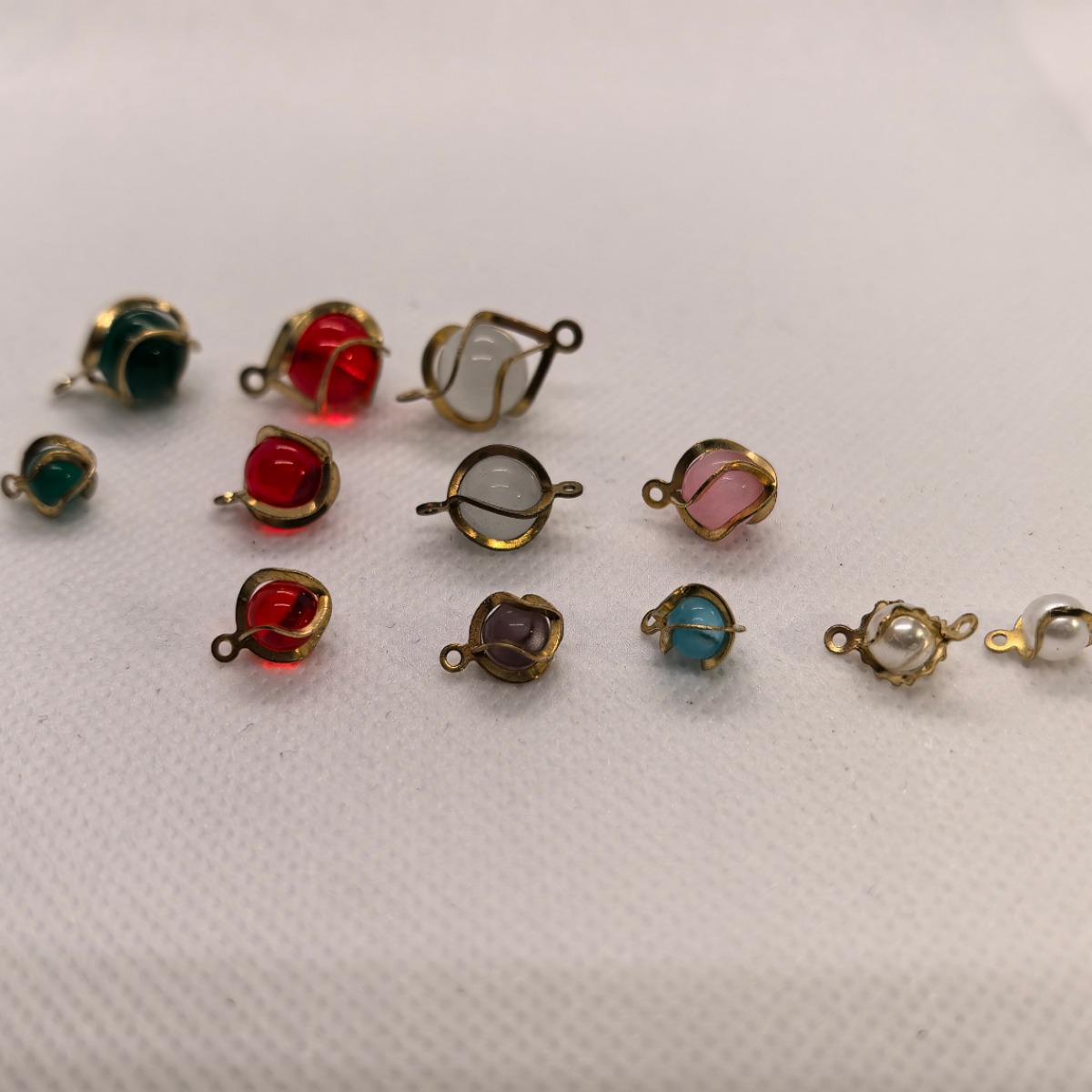 diy真猫眼石 珍珠 单吊双吊 铜外壳吊坠 手链项链脚链挂坠-阿里巴巴