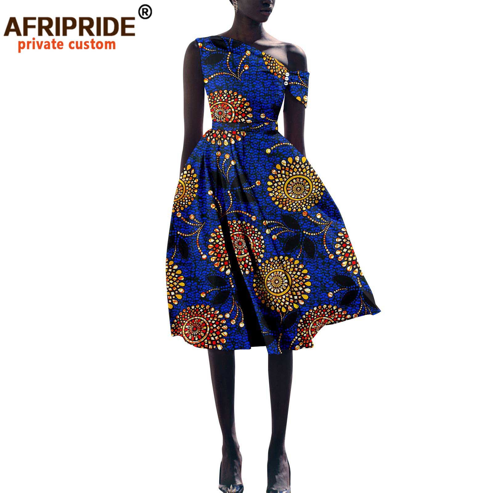 Foreign Trade African Printed Short-Sleeved Women's Cotton Dress African Spring Casual Dress