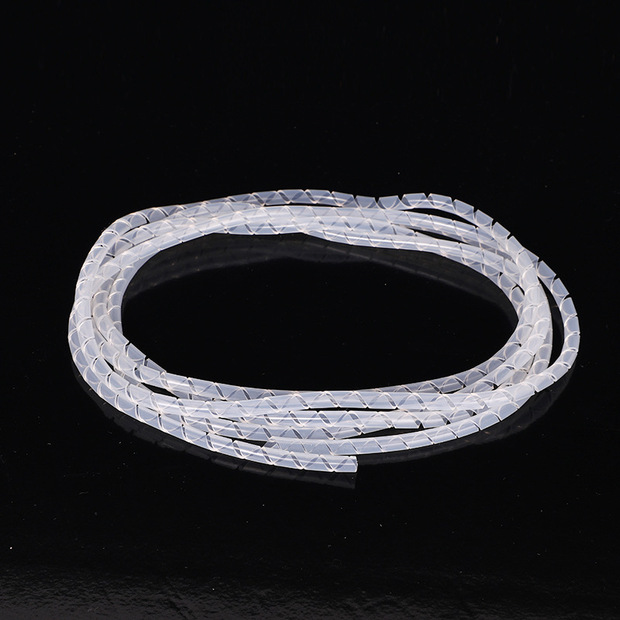 旋切硅胶套管 光纤电缆线束波纹硅胶缠绕管 白色抗高温硅胶保护管