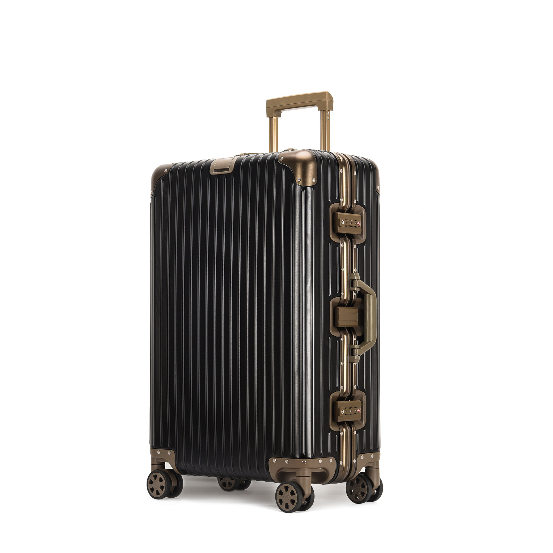 平湖铝镁合金行李箱拉杆箱防刮花万向轮箱包24寸箱厂家直销登机箱