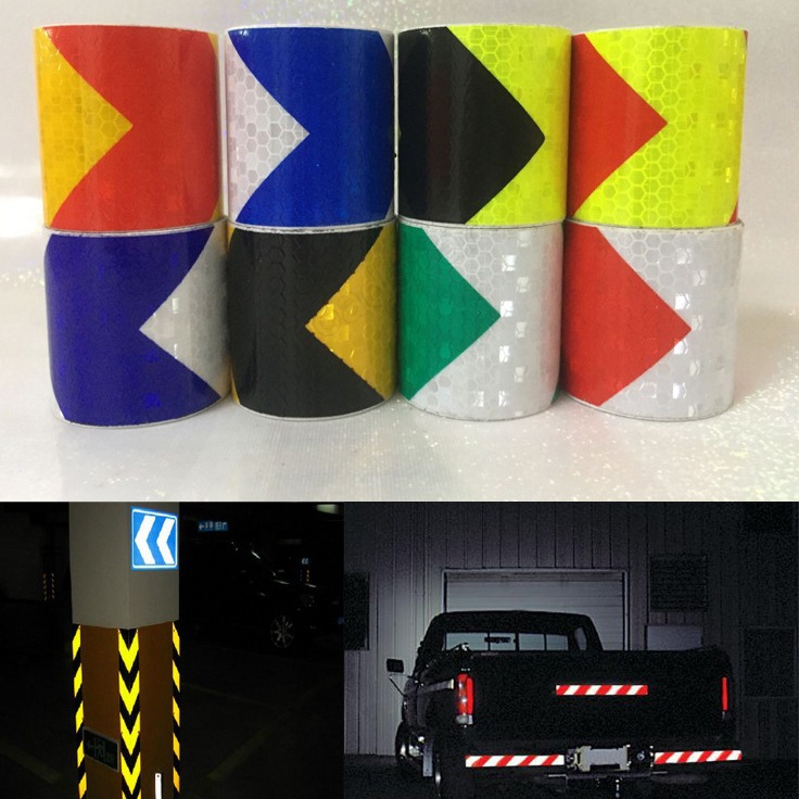 5cm*3m晶彩格汽车反光条 双色警示车身反光贴 箭头反光车-阿里巴巴