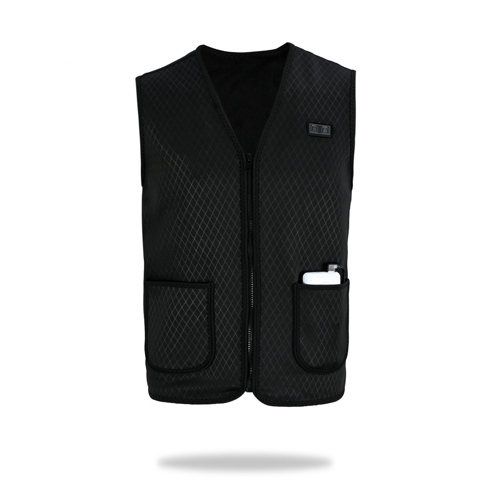 跨境充电加热马甲定制  双控八区usb发热马甲 潜水料电热背心定做