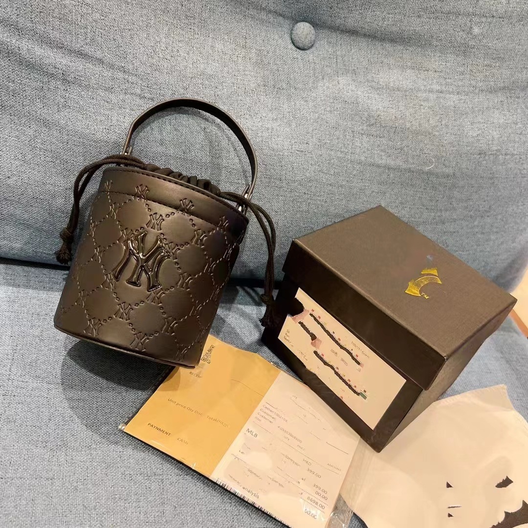 New Niche Advanced Texture NY Light Luxury Full Printed Shoulder Messenger Bag Fortune Bucket Bag Hand Bag Pen Holder Small Bag