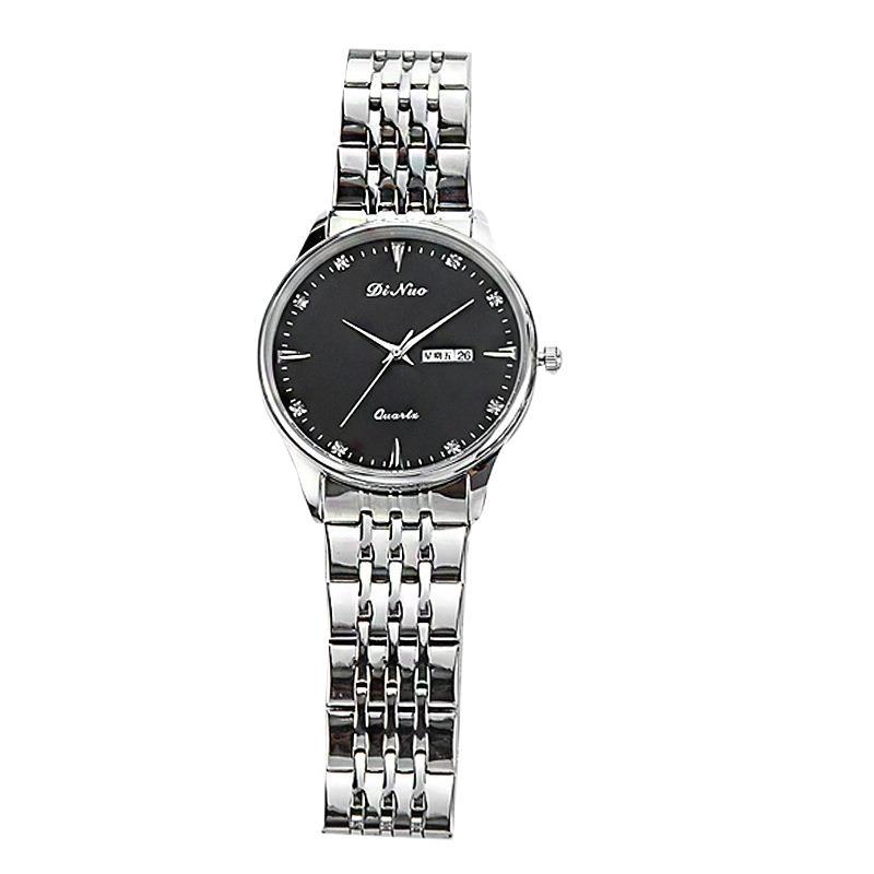 谛诺dinuo_5693男女对表商务休闲时尚石英机芯皮带钢带腕表