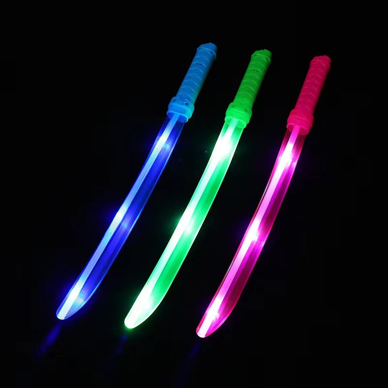 New Luminous Docking Samurai Sword Stitching Music Sword Double Section Knife Children's Stall Night Market Hot Sale at Scenic Spot Supply