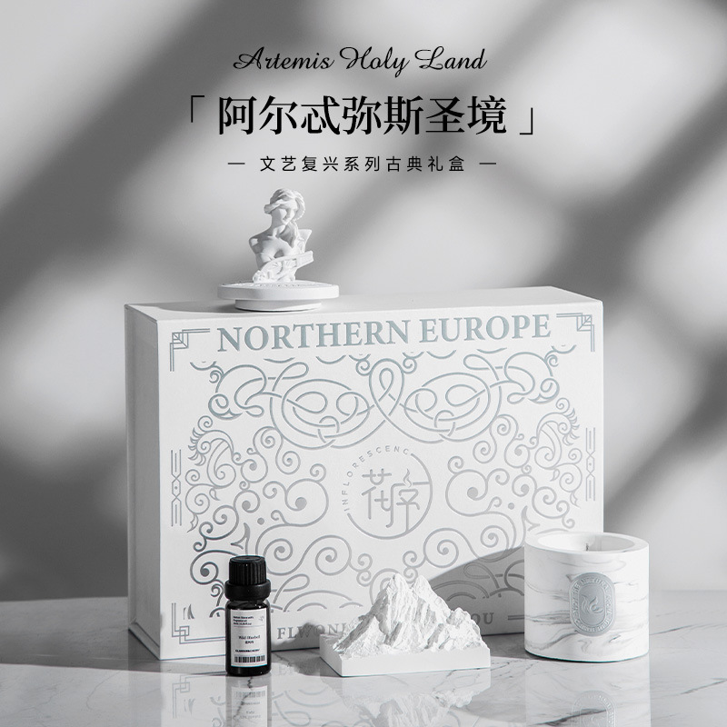 iceberg fire-free aromatherapy gift box new artistic retro goddess plaster fragrance candle cup niche ins style gift