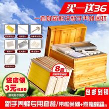 蜜蜂箱全套包邮养蜂工具新手中蜂蜂箱子诱蜂桶煮蜡标准十框杉木箱