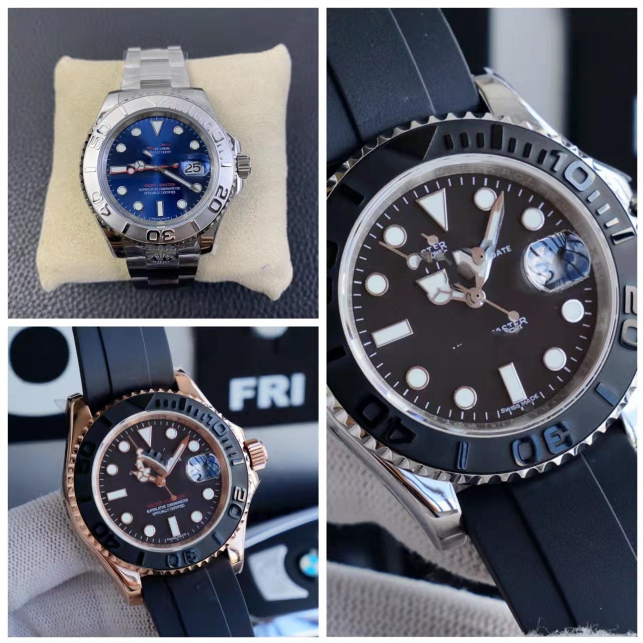 金游艇男士全自动机械表时尚潮男表钢带硅胶夜光水鬼名仕手表