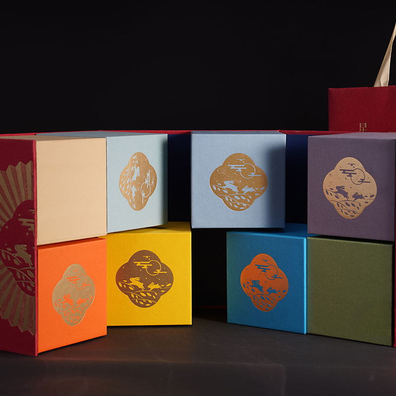 中秋月饼礼盒定 制创意立体插画月饼包装盒空盒定 做高档中秋礼盒