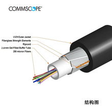康普室内外4芯6芯8/12芯24芯48芯单模光缆 安普OS2零水峰光纤线