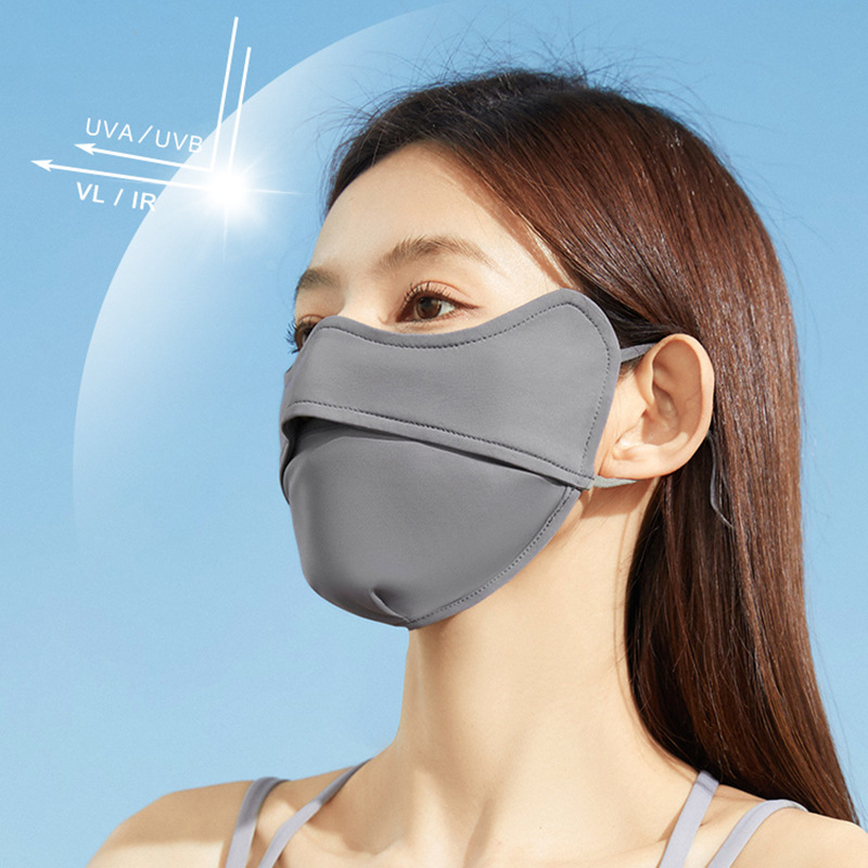 Summer Ice Silk Sunscreen Mask Thin Breathable and UV-Resistant Eye Protection Mask New Upgrade Riding Face Mask