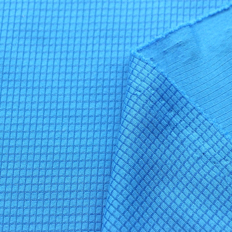 吸湿排汗功能性速干coolpass提花网眼布双面布方格网眼布运动面料