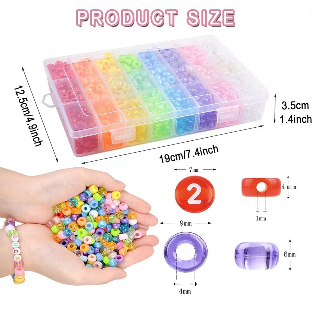 Amazon Special for 48 Grid 4000 Beads Acrylic Colored Beads Children Diy Ornament Accessories Set