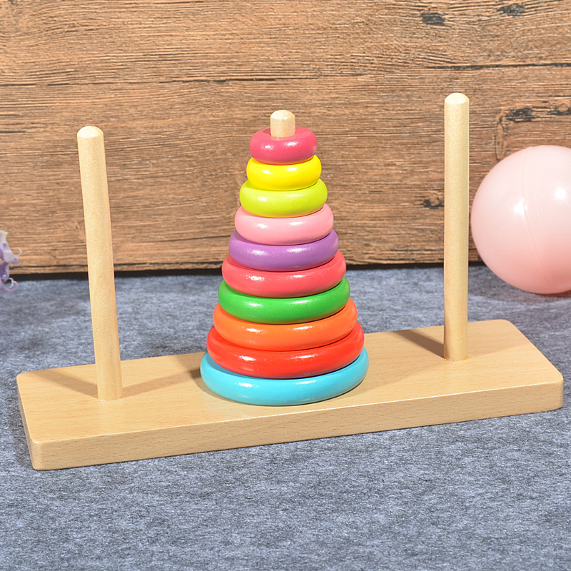 十层汉诺塔木制儿童益智游戏通关玩具小学生逻辑思维训练河内塔