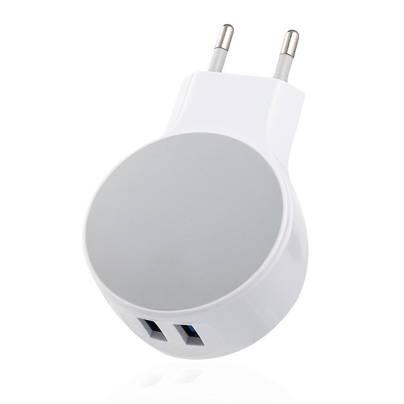 双usb手机充电器5v2a适配器两口圆形多功能智能通用快速充电头