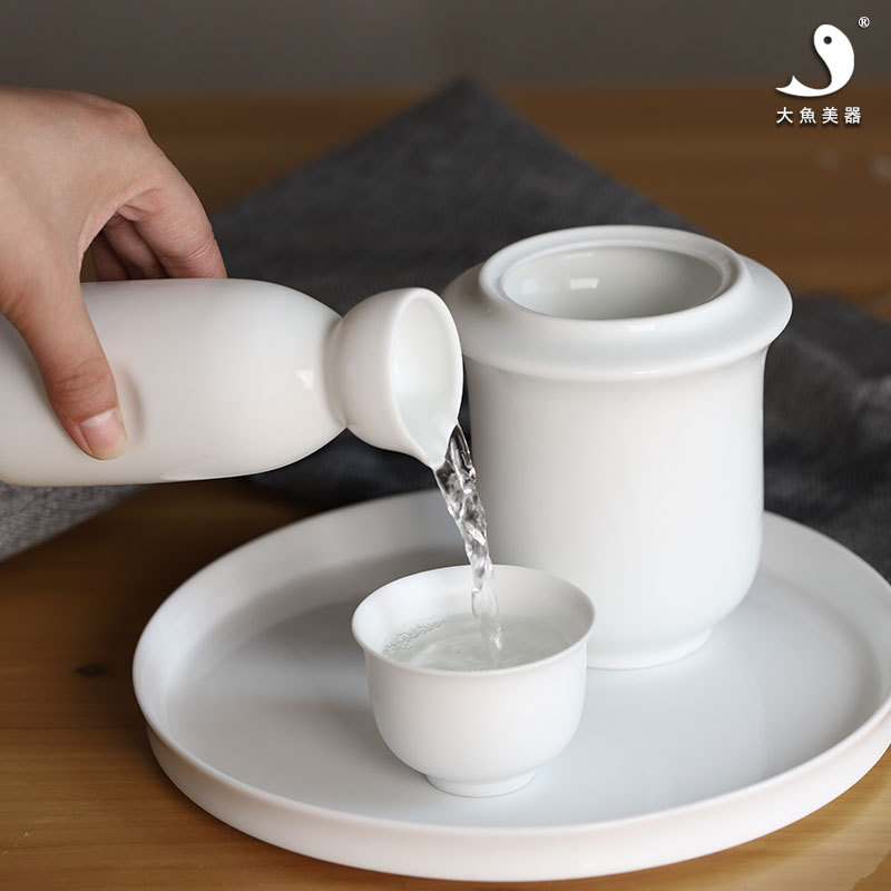 温酒壶陶瓷温酒器中式黄酒烫酒壶家用酒具套件景德镇酒壶青白酒杯