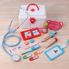 儿童木制小医生扮演玩具套装女孩医疗箱护士打针工具过家家听诊器