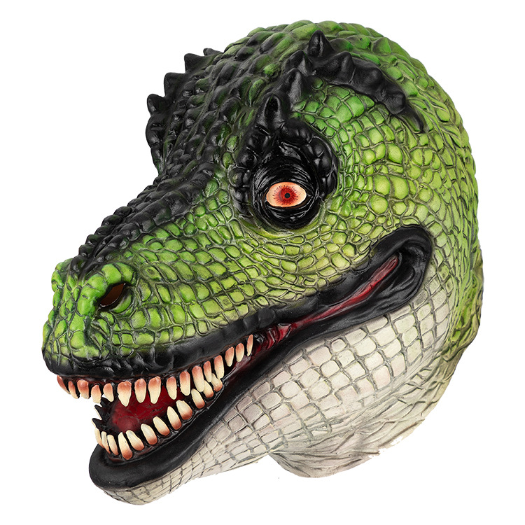万圣节面具乳胶头套侏罗纪公园同款恐龙头套表演道具酒吧舞会