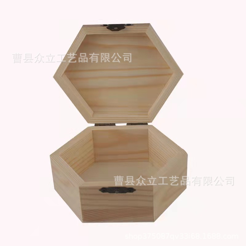 Manufacturers Produce DIY Wood Hexagonal Jewelry Box Foam Putty Clay Colored Clay Wooden Storage Box Mold Packaging Box