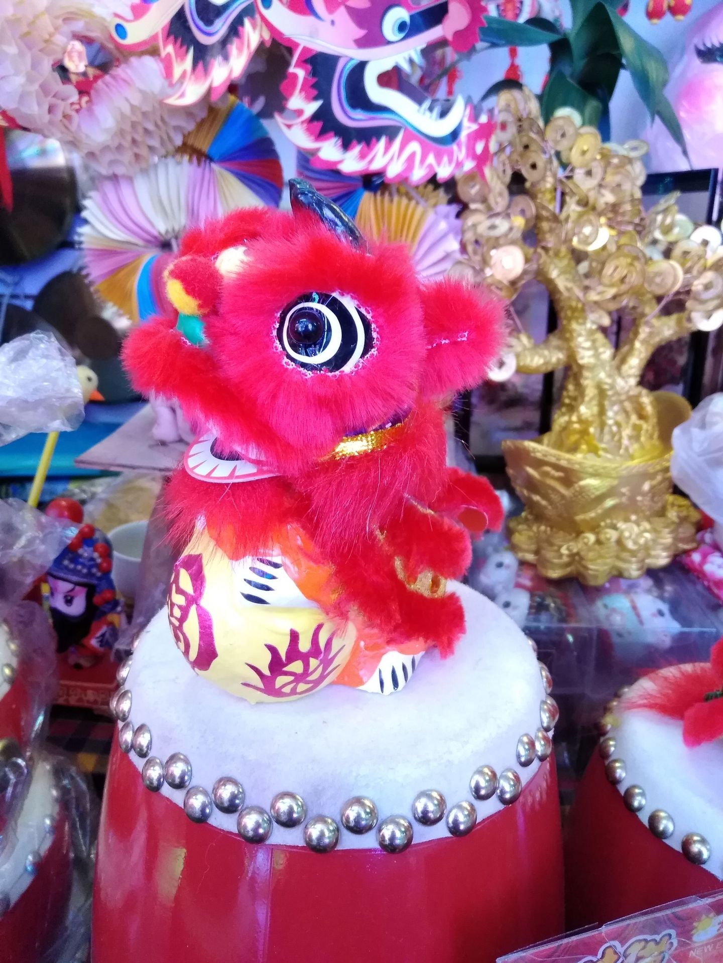 狮仔工艺品中国传统舞狮工艺品踩球狮子摆件醒狮道具醒狮工艺品