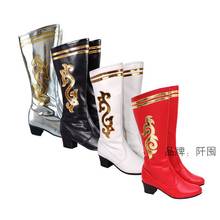 。蒙古族靴子女士成人款马靴少数民族舞蹈皮靴女鞋藏族演出跳舞鞋