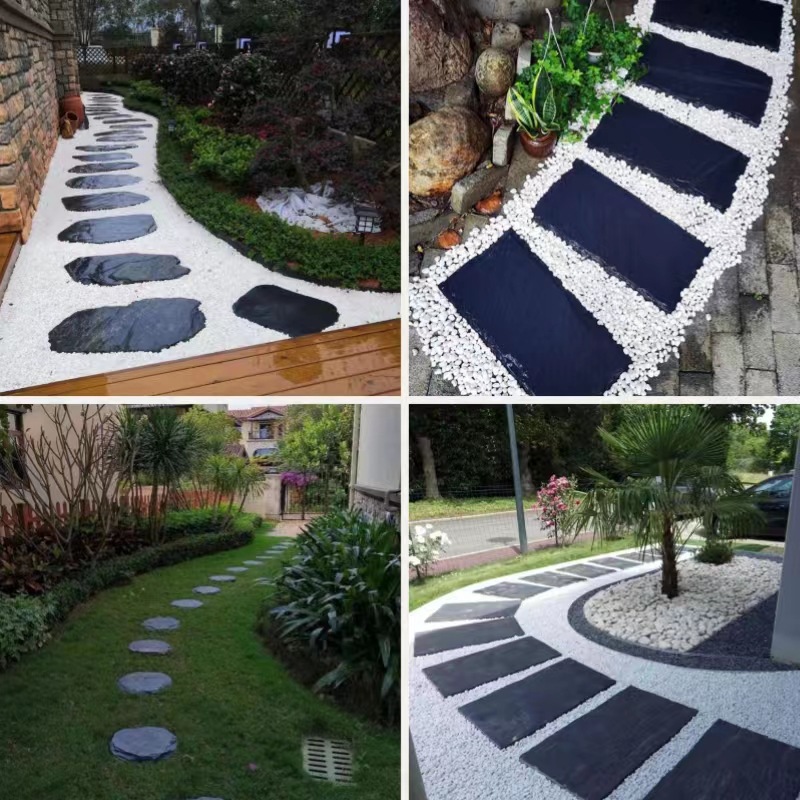 青石板踏步石花园庭院草坪铺路石景区公园石板垫脚石文化石汀步石