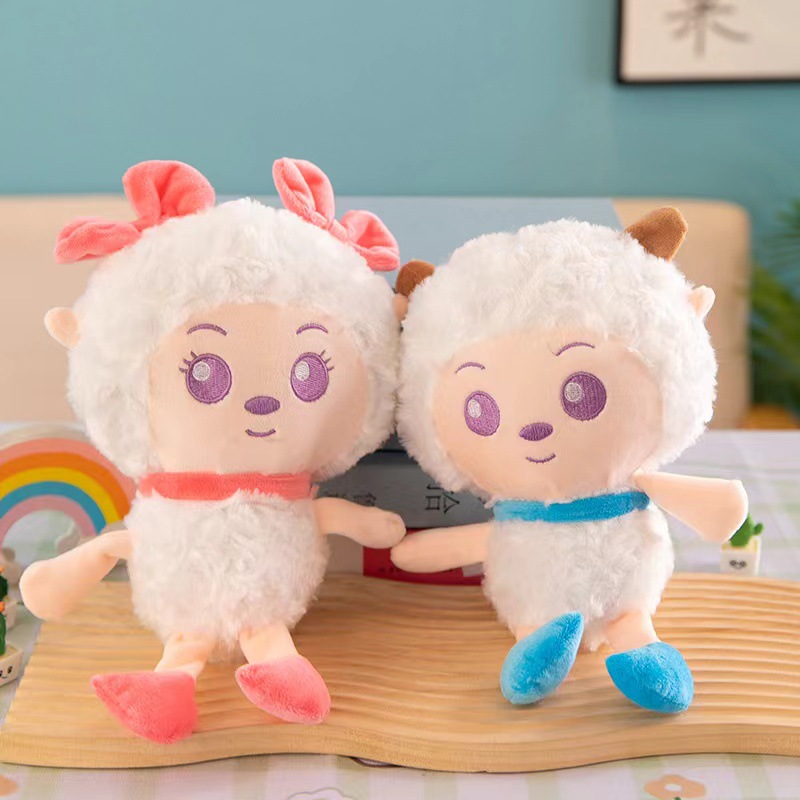 流量款创意新款公仔抓机娃娃8寸喜洋洋美羊羊游戏场婚庆礼品抛洒