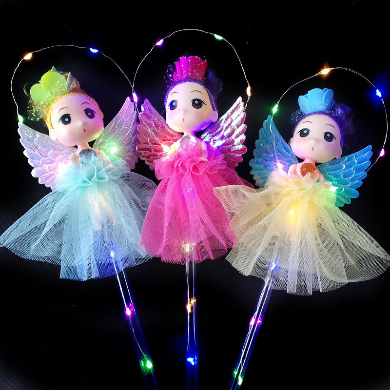夏天摆摊创意天使娃娃闪光棒儿童夜市公园地摊地推小礼品货源