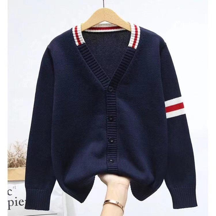 幼儿园园服春秋英伦风小学生校服班服学生装藏蓝色毛衣纯棉开衫男