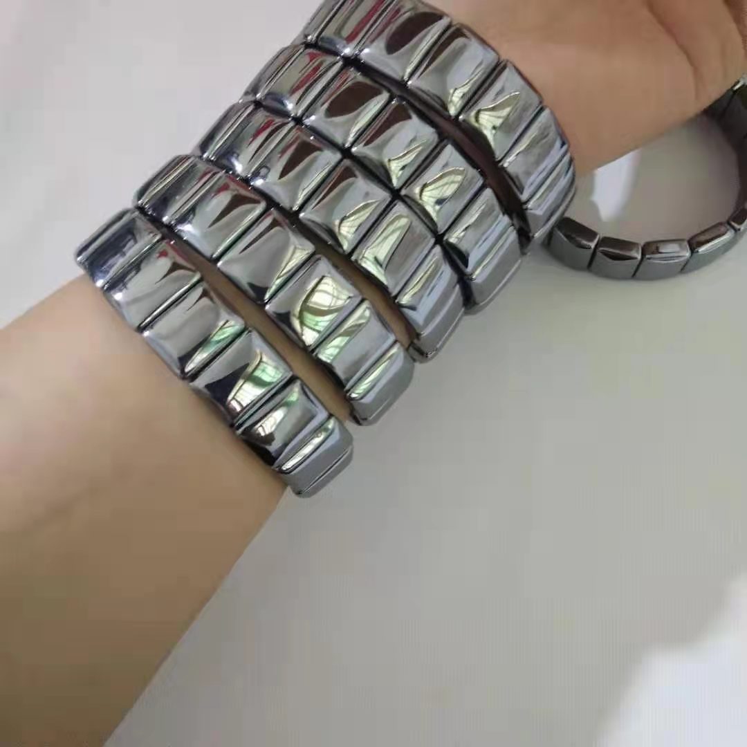 天然太赫兹手排男女装饰能量石手牌 12*16m简约手环厂家现货批发