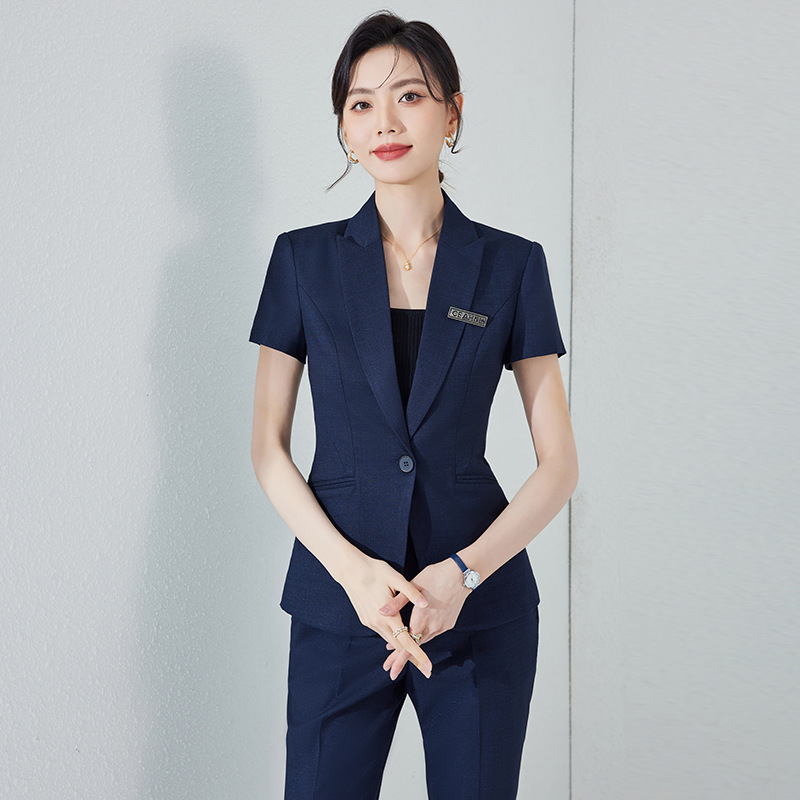 夏季时尚修身西服工作服职业气质女神范高级感金店工装西装套装女