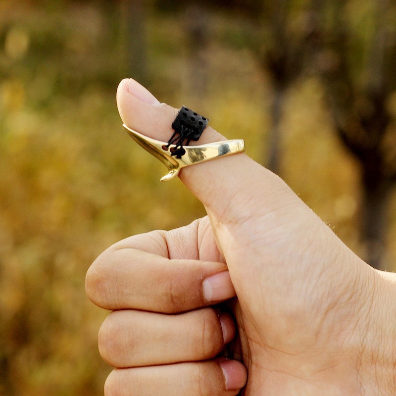 黄铜点扳指皮质护手 传统射箭练习反曲弓箭护手护指套装现货批发