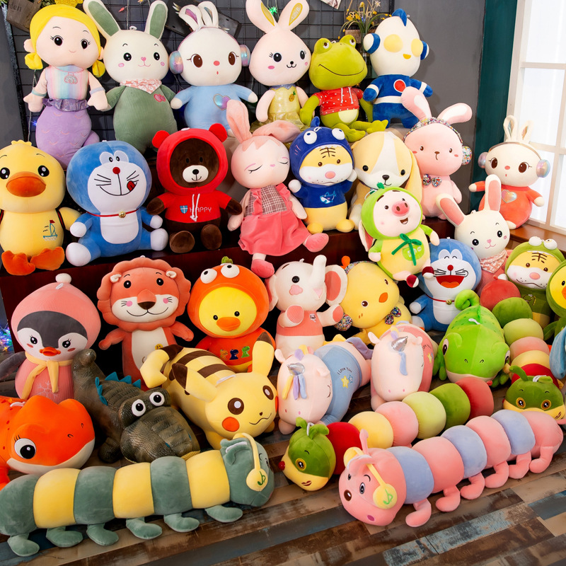 毛绒玩具批发库存尾货处理论斤称娃娃机公仔大中小新款式多便宜寸