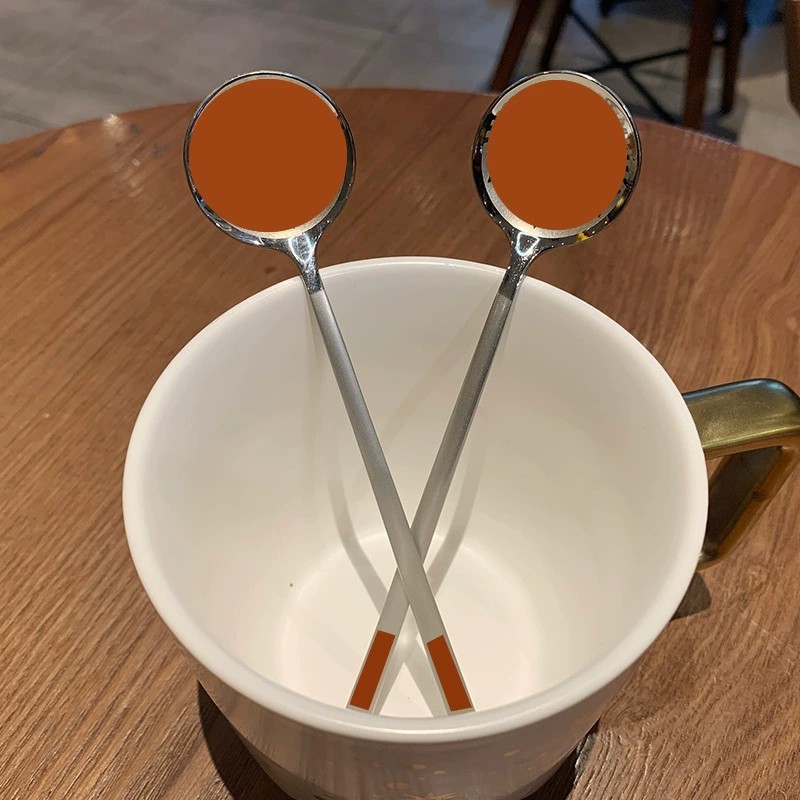 网红星巴风勺子不锈钢女神logo小圆勺长柄咖啡勺15cm马克杯搅拌勺