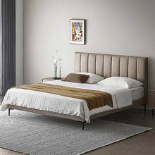 现代简约真皮床极简卧室床双人床1.5m小户型家具婚床真皮双人床
