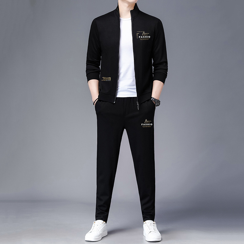 外套男士春秋季休闲套装2021新款韩版潮流夹克男装搭配帅气两件套