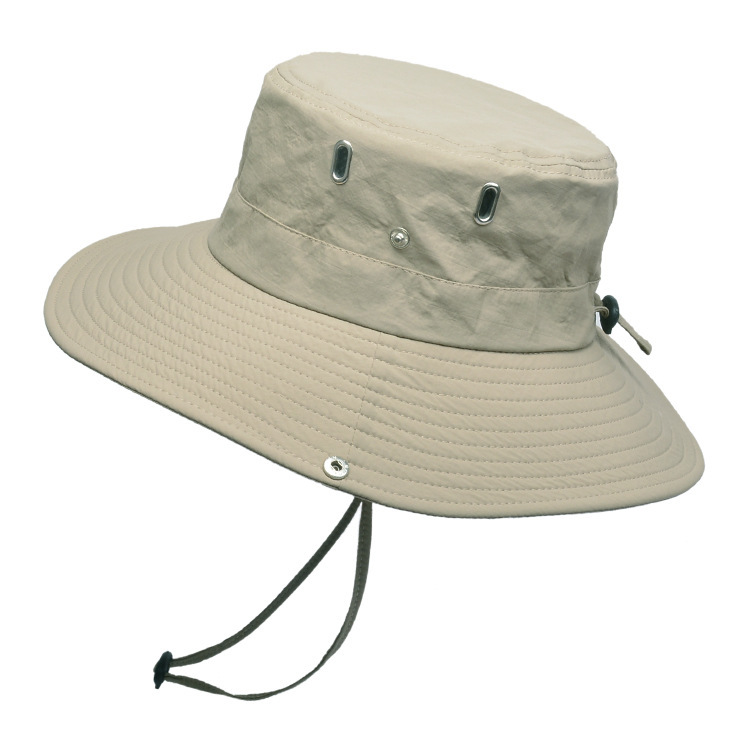 Western Cowboy Hat Men's Spring and Summer Outdoor Sun Protection Sun Hat Big Brim Sun Hat Neck Protection Breathable Fishing Bucket Hat