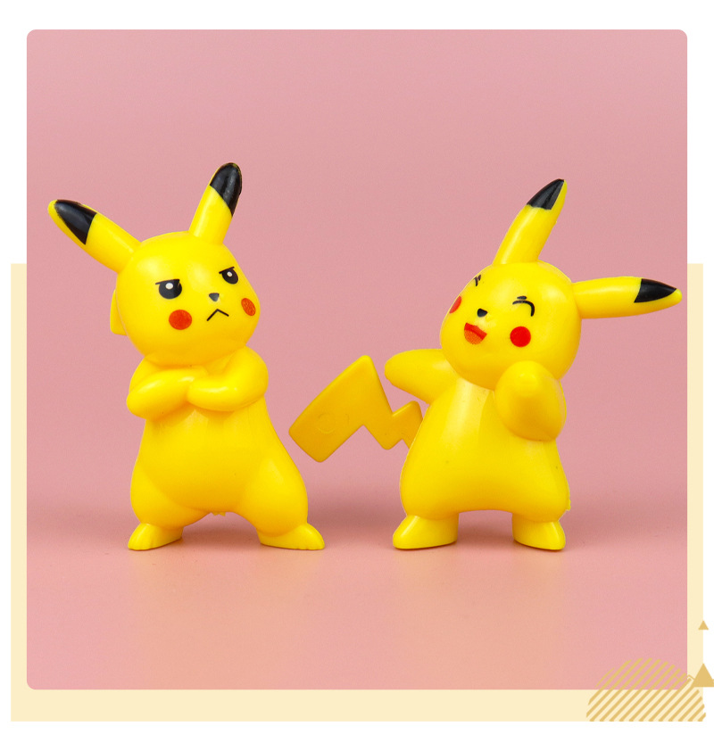 塑料轻款6只装皮卡球卡通迷你玩具公仔宠物精灵儿童生日蛋糕摆件