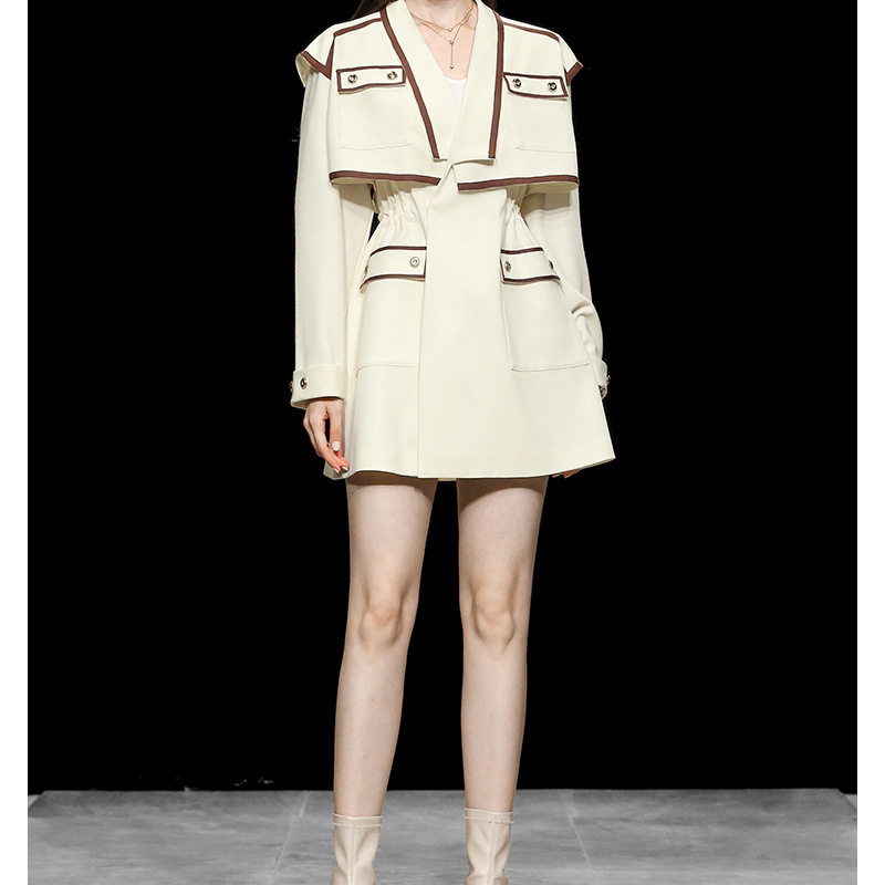 秋装2021新款女装英伦风复古宽松短款风衣气质长袖收腰薄款外套潮