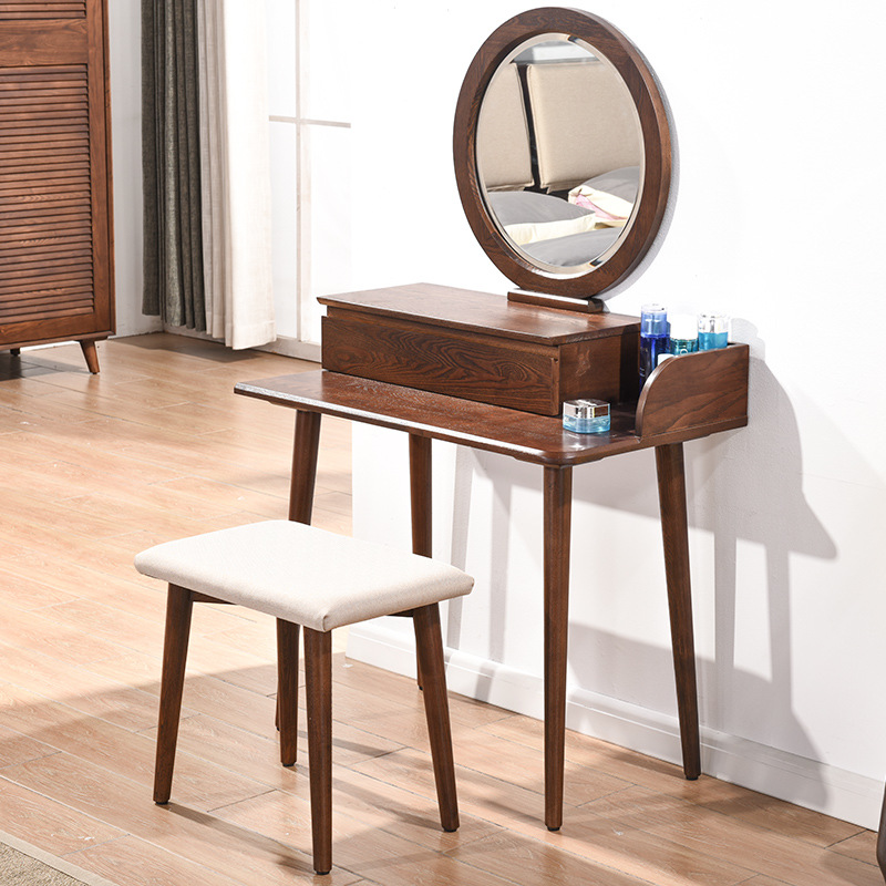 全实木梳妆凳梳妆台凳子卧室布艺小凳子家用方凳简约现代化妆凳