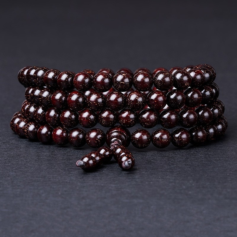 印度小叶紫檀爆满金星手串.老料高密高油佛珠念珠男女