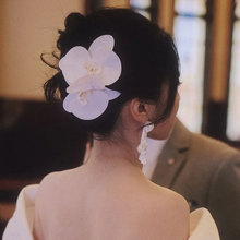 韩式新款新娘头饰白色甜美头花朵绑发饰结婚纱礼服影楼拍照配饰品