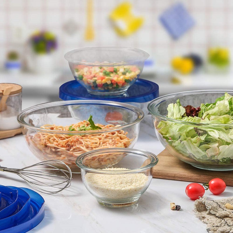 Borosilicate Glass Bowl Fruit Salad Bowl Microwave Oven Baking at Home Egg Beating Dough Basin Soup Bowl Cooking Bowl