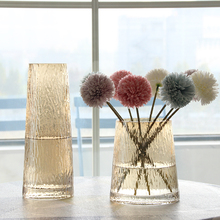 干插花摆件器客厅玫瑰玻璃花瓶创意透明百合北欧花花康乃馨鲜花