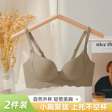 无痕内衣文胸女聚拢小胸秋冬季提拉收副乳防下垂2024新款胸罩