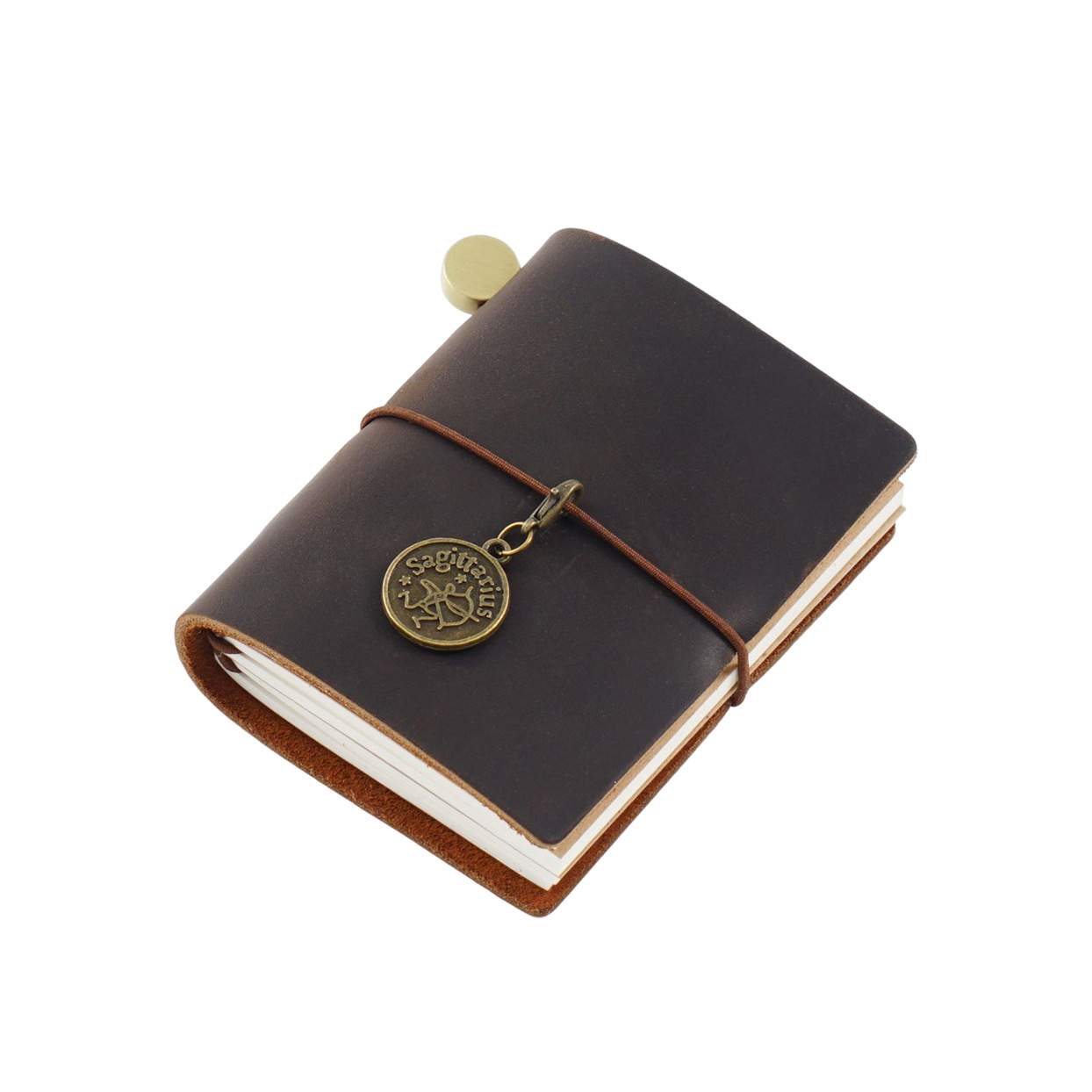 Cross-Border Travelers Journal Book Mini Mini Loose-Leaf Notebook First Layer Cowhide Pocket Diary Notebook