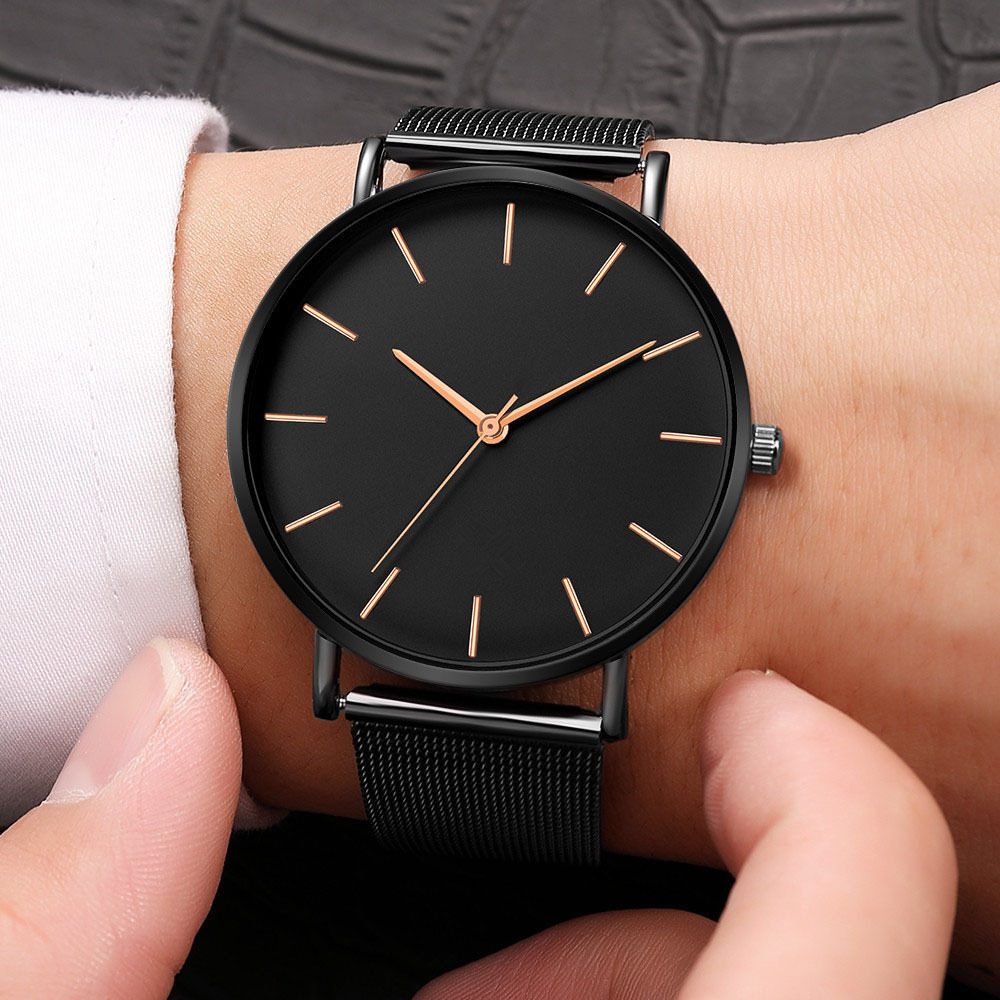 geneva new men‘s watch ultrathin and simple mesh strap watch men‘s watch foreign trade hot sale men‘s watch wholesale