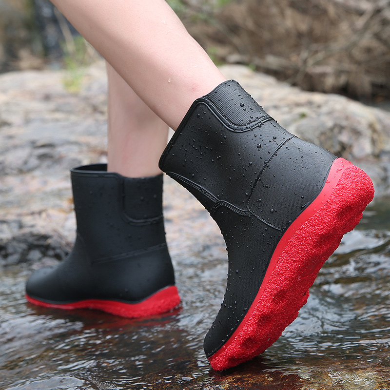 水鞋男中筒雨靴男士雨鞋时尚短筒防水鞋防滑加厚耐磨防雨工作套鞋