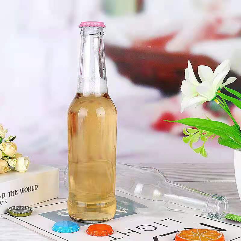 厂家现货鸡尾酒透明玻璃瓶275ml蒙砂玻璃饮料瓶 果酒饮料分装空瓶