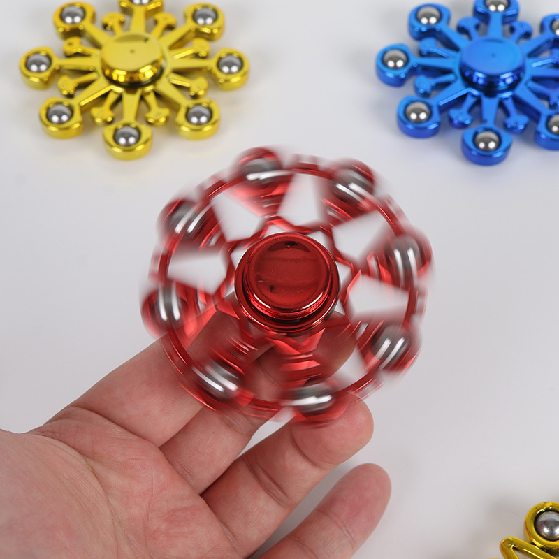 Factory Wholesale Fingertip Gyro Electroplated Steel Ball Gyro Fidget Spinner Toy Temple Fair Scenic Spot Stall Toys